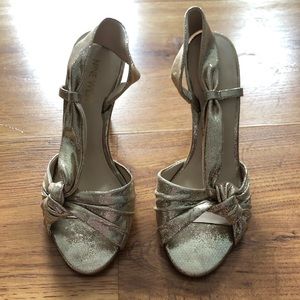 Gold Nine West Heels 6